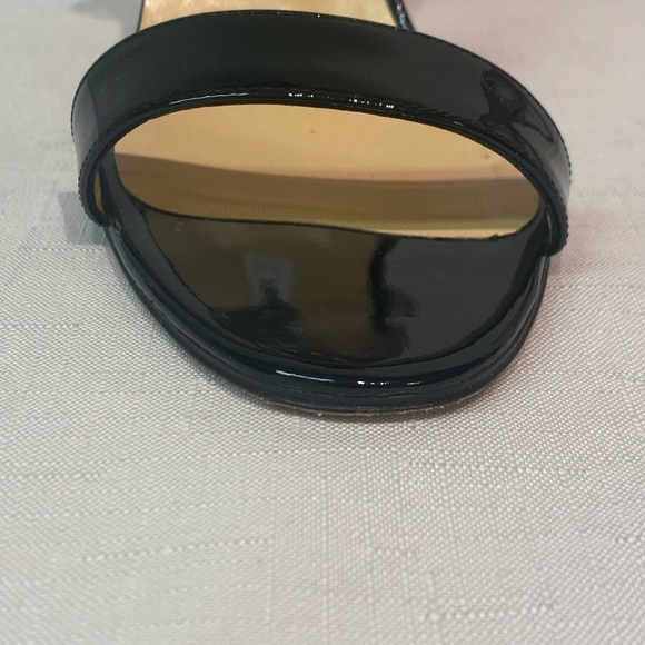 MANOLO BLAHNIK Black Chaos Sandal With Chain Strap Pin Lock Size 8.5B Italy - Picture 7 of 15